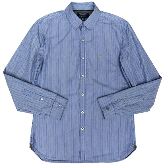 EUC Men's AMERICAN EAGLE Slim Fit Long Sleeve Dress Shirt Striped | Size S - Picture 2 of 7